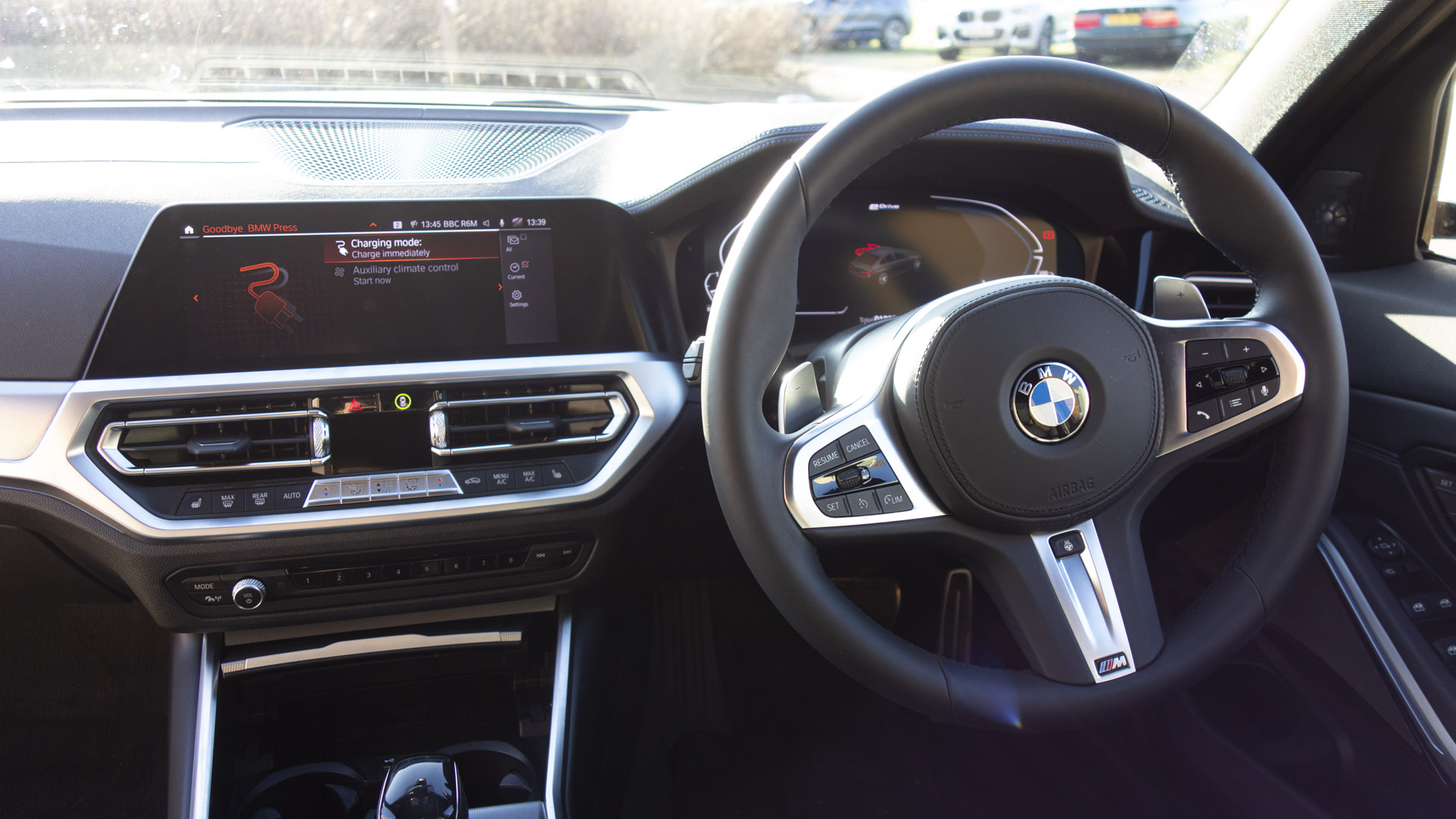 BMW 330e steering wheel