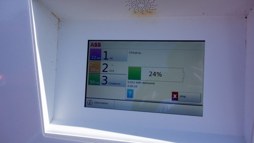 MG ZS EV charging at PodPoint start