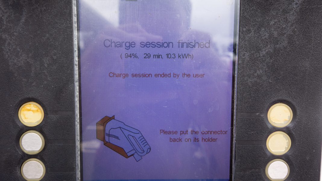 MG ZS EV highway charge completed