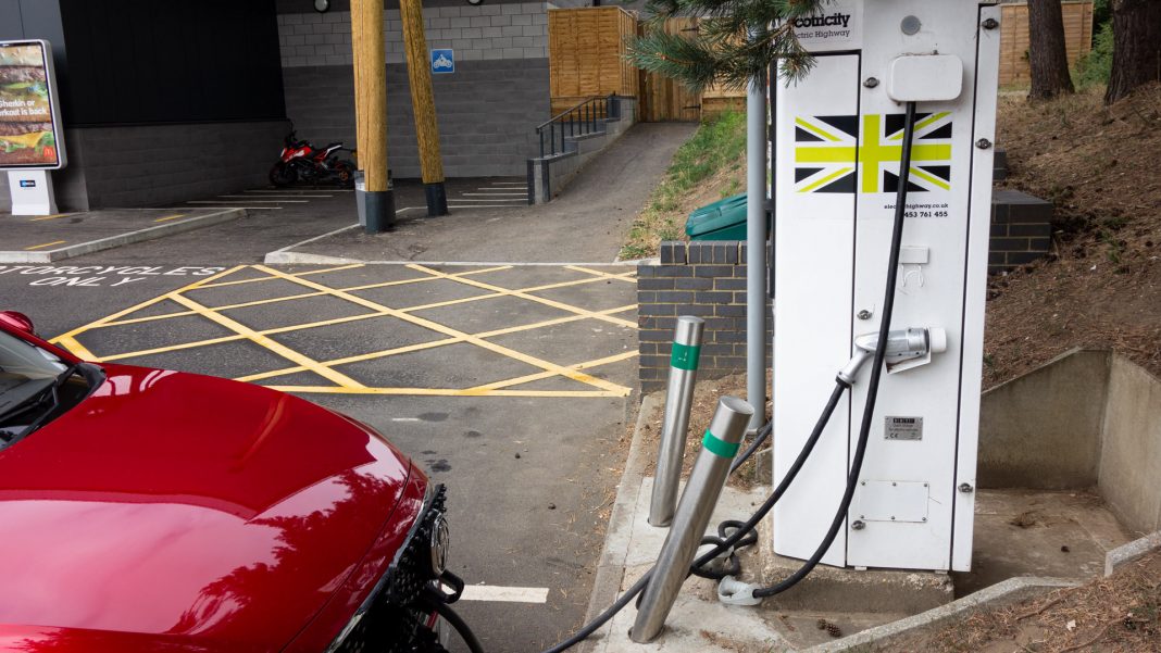 MG ZS EV highway charge station