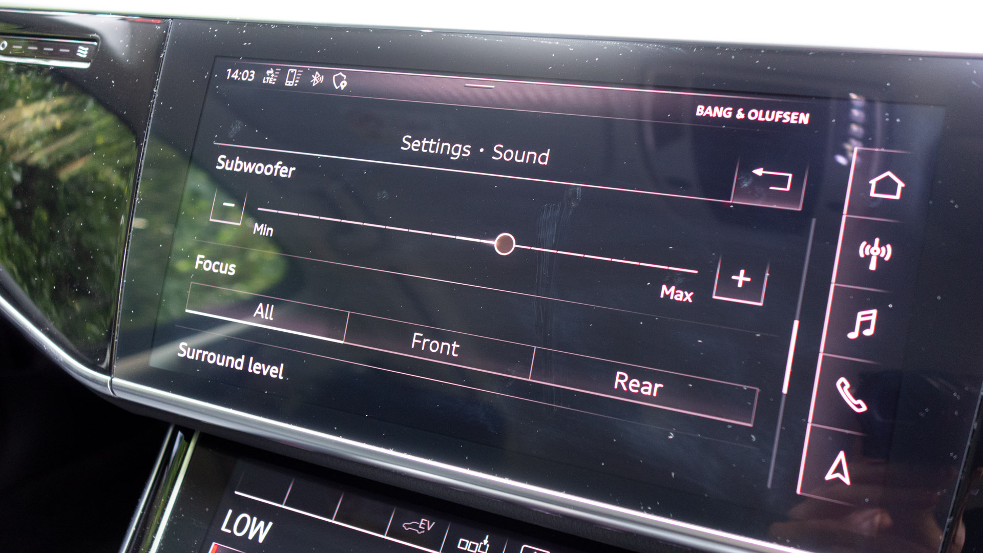 Audi A8 sound setting