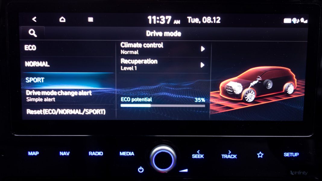 Hyundai Ioniq Electric sport display