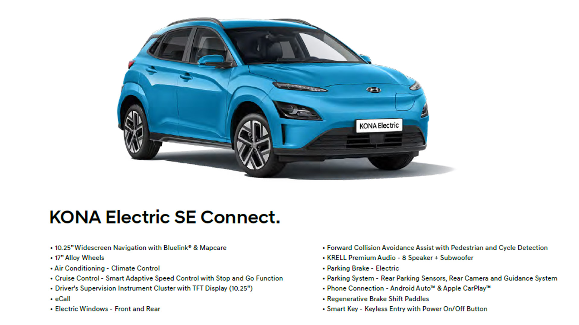 Hyundai Kona Electric Specifications