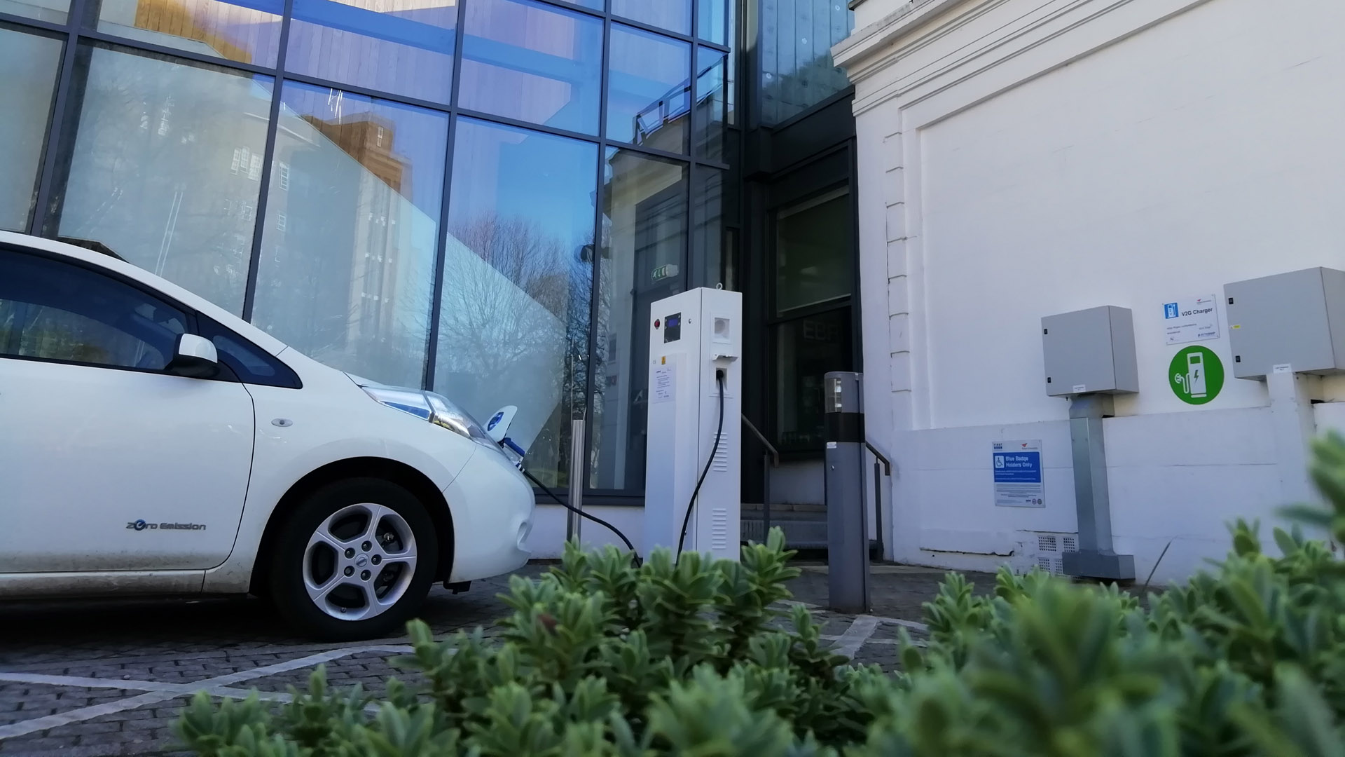 Charge post charging vehicle at Aston University test site