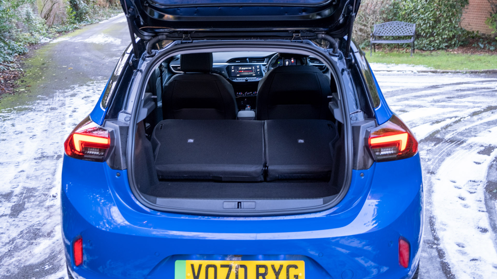 Vauxhall Corsa-e seats folded