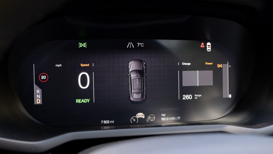 Polestar 2 instrument cluster car