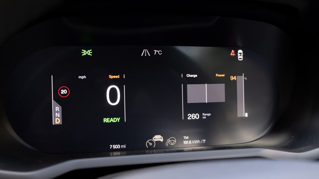 Polestar 2 instrument cluster simple