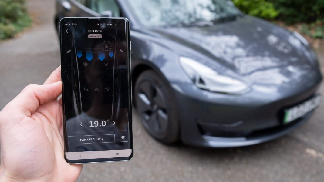 Tesla Model 3 app climate