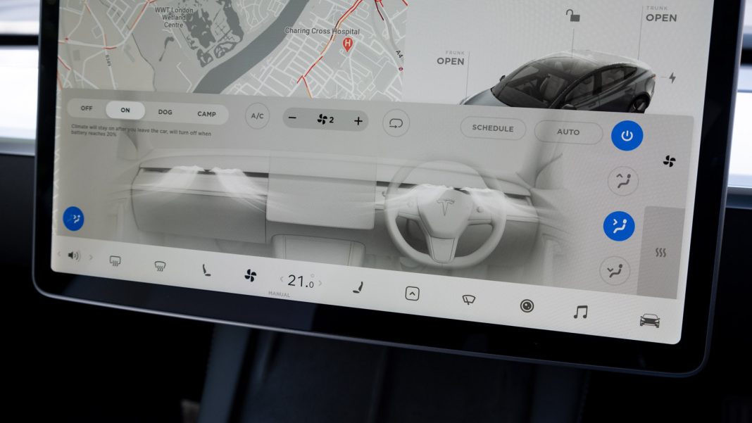 Tesla Model 3 climate controls