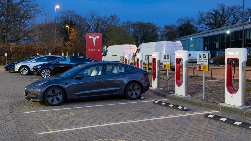 Tesla Model 3 parked