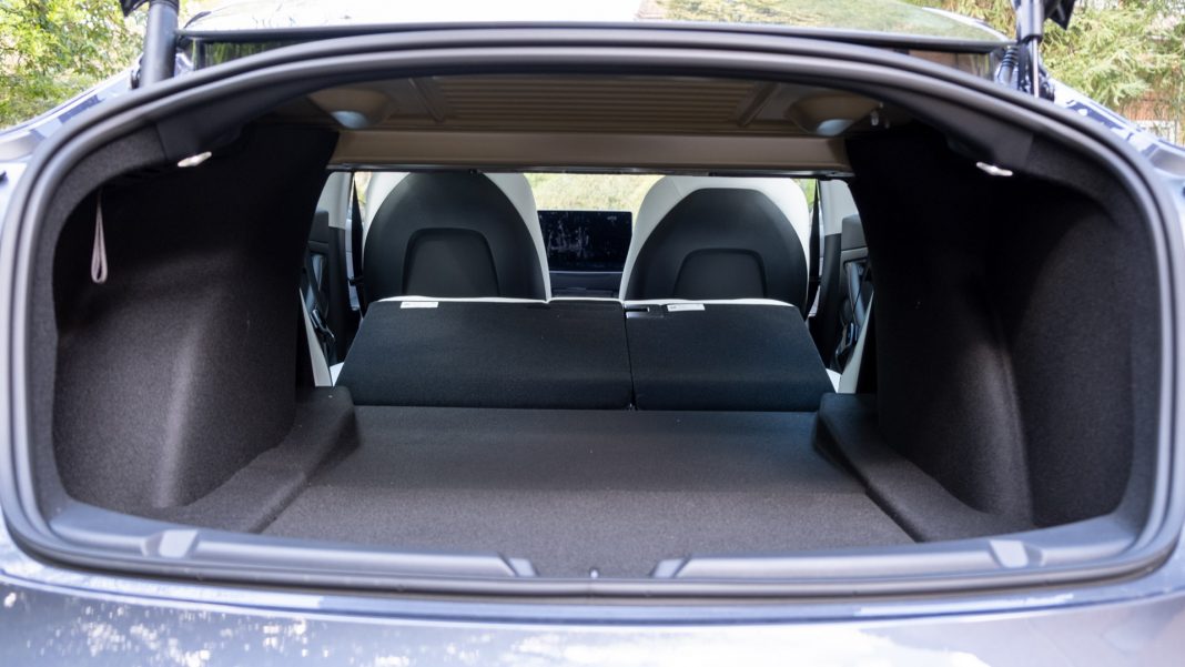 Tesla Model 3 seats down