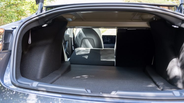 Tesla Model 3 two rear seats down