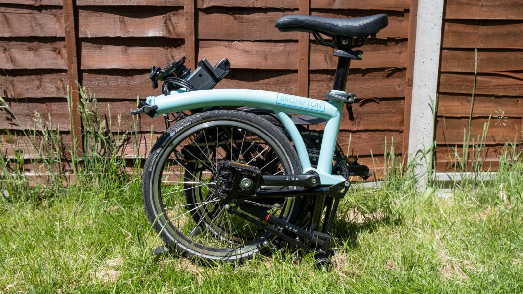 Brompton Electric folded flat