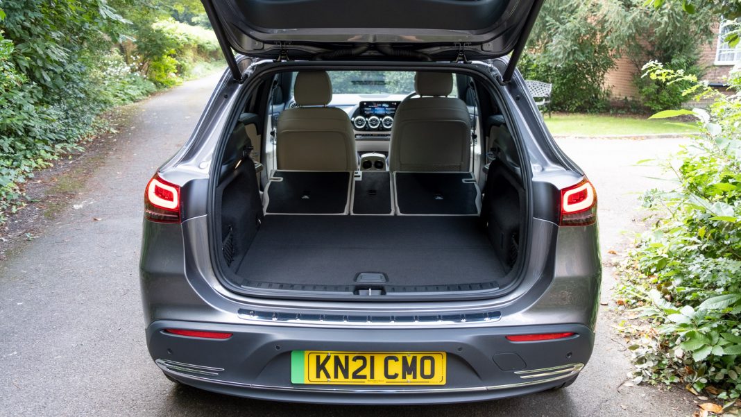 Mercedes EQA seats folded