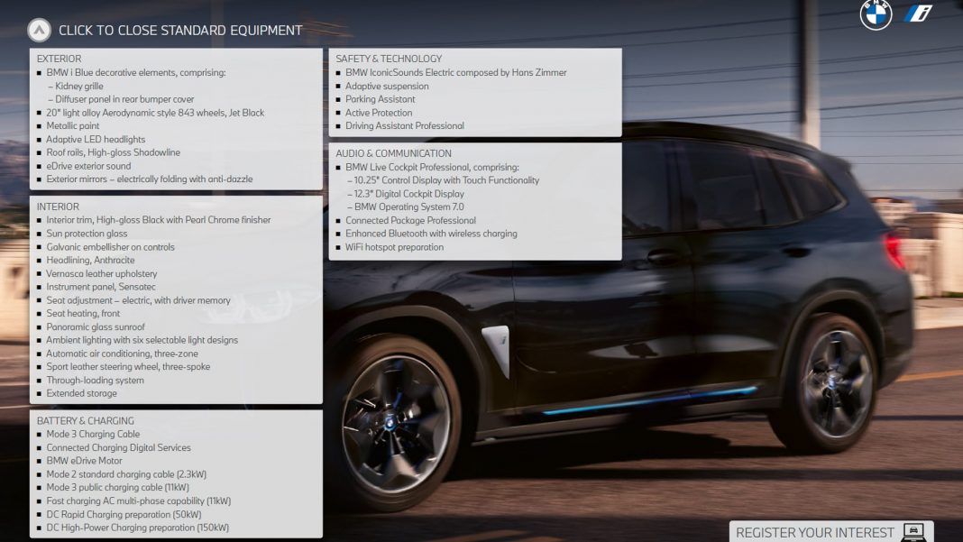 BMW iX3 specs