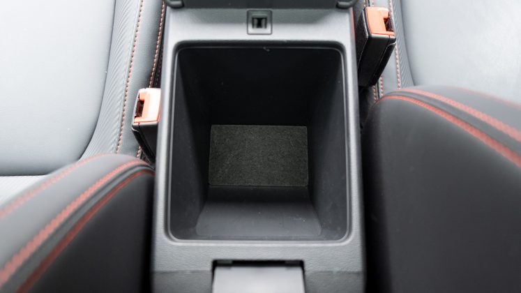 New MG ZS EV armrest storage