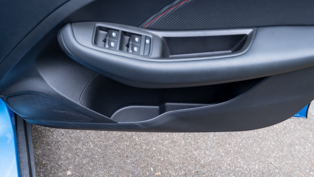 New MG ZS EV front door compartment