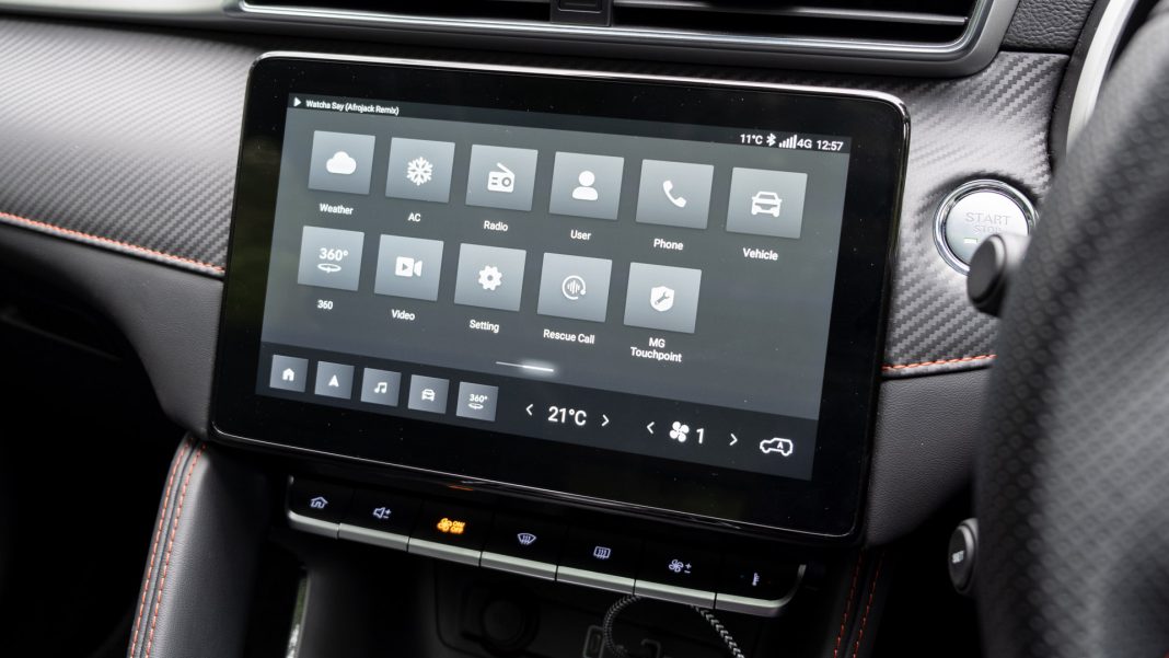 New MG ZS EV infotainment system