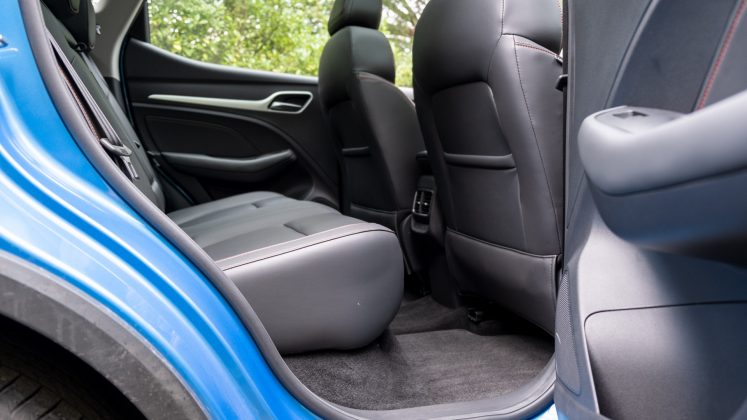 New MG ZS EV rear seat design