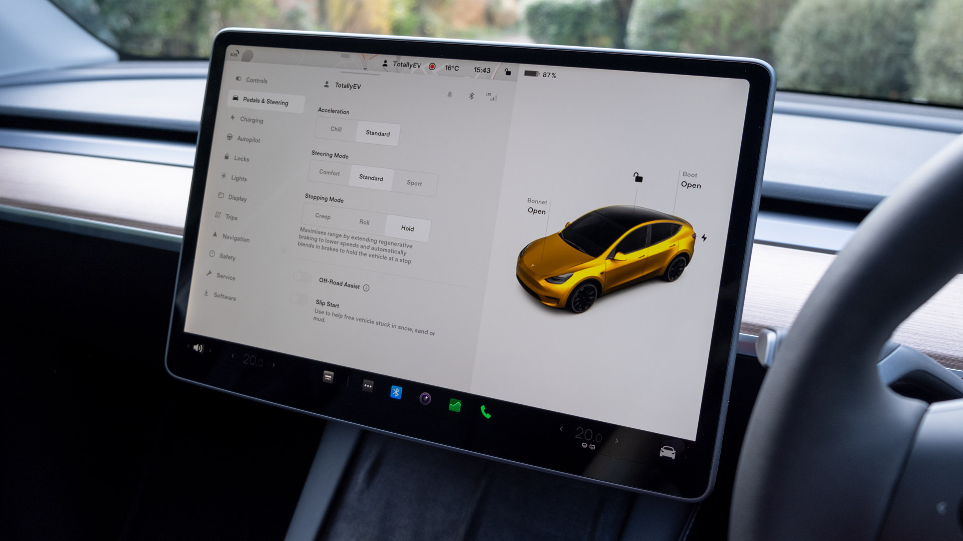 Tesla Model Y drive settings