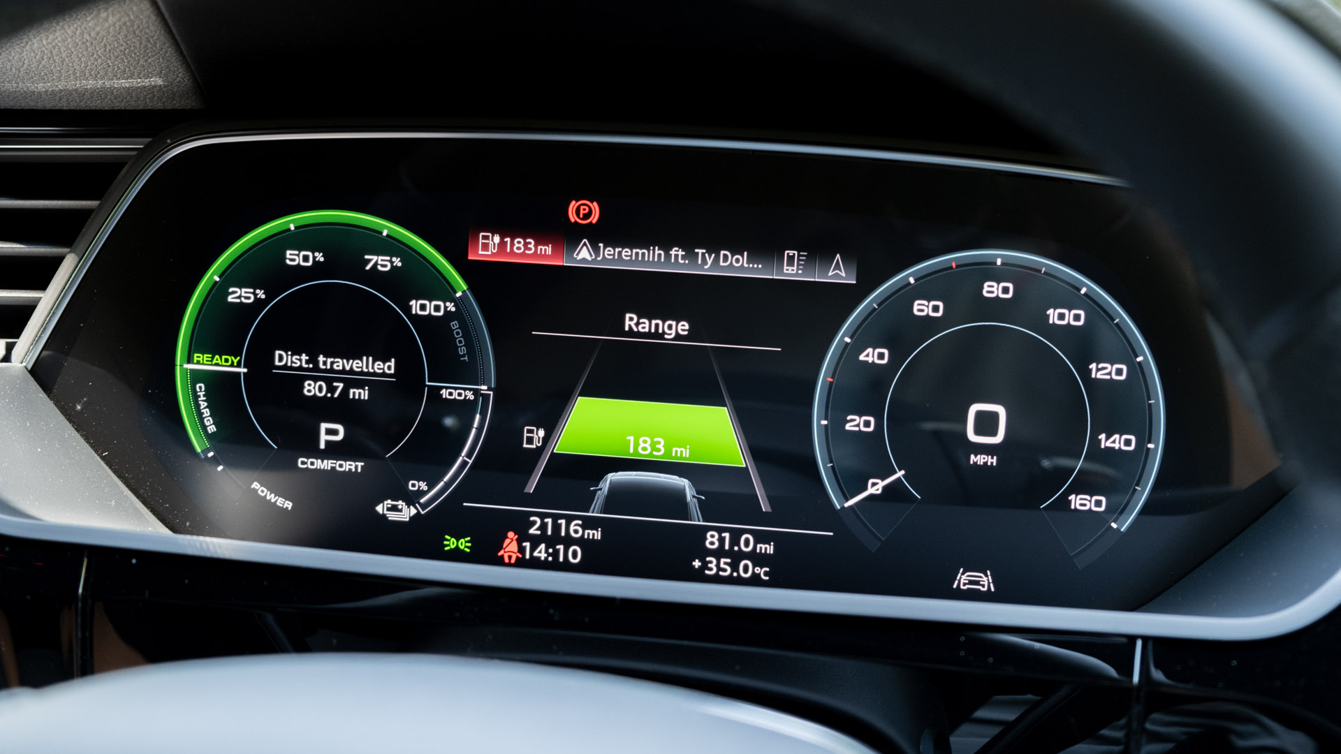 Audi e-tron S instrument cluster