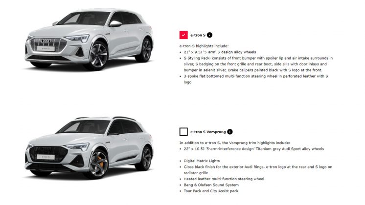 Audi e-tron S specs