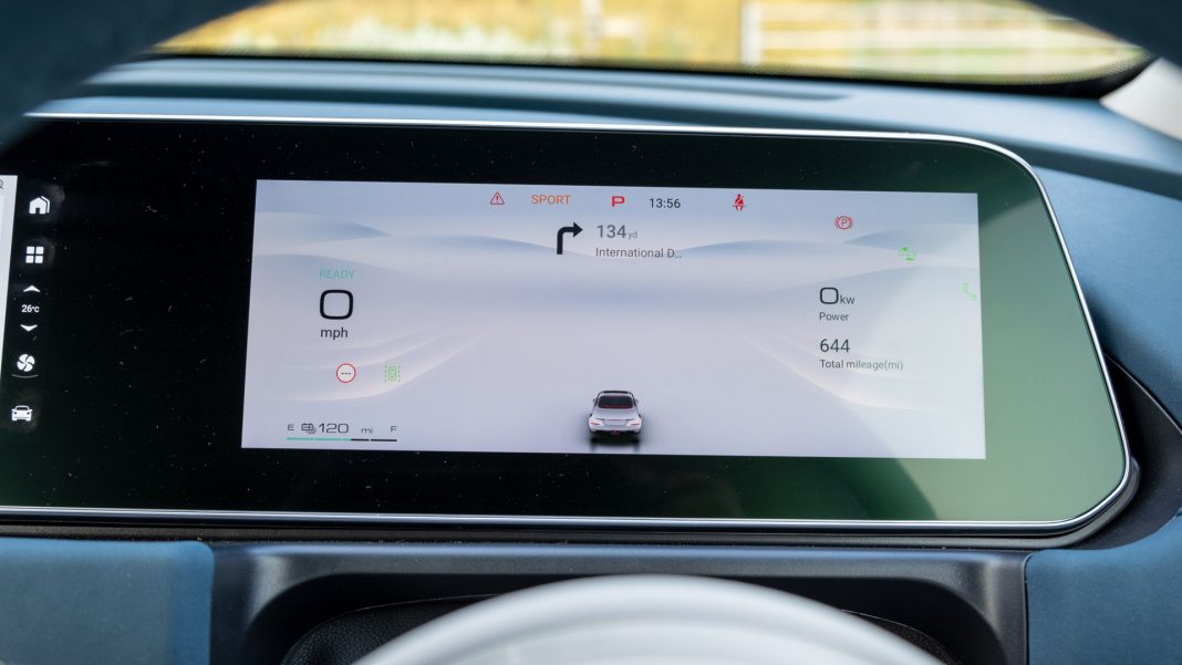 Ora Funky Cat instrument cluster screen