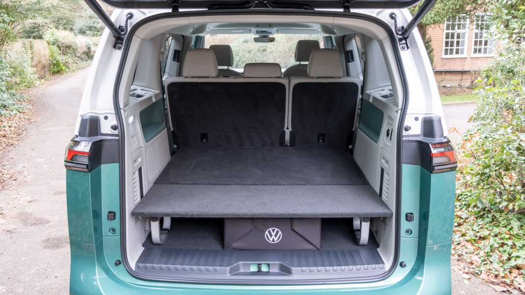 VW ID. Buzz boot load cover removed