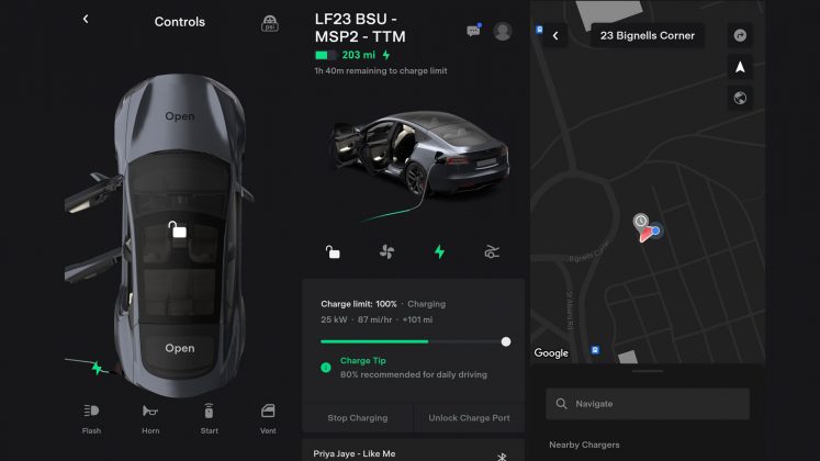 Tesla Model S Plaid app