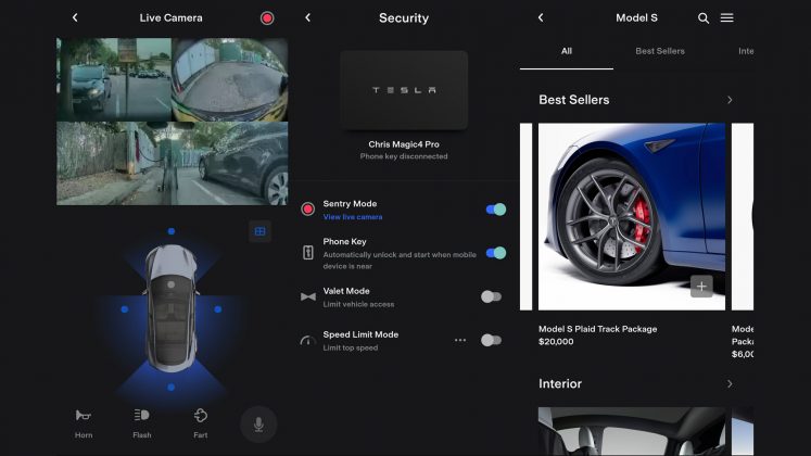 Tesla Model S Plaid apps