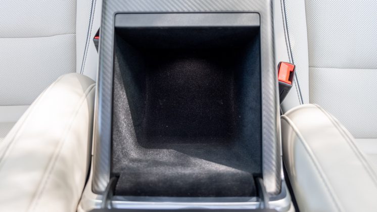 Tesla Model S Plaid armrest storage