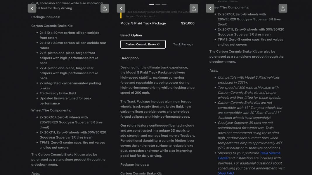 Tesla Model S Plaid brakes upgrade