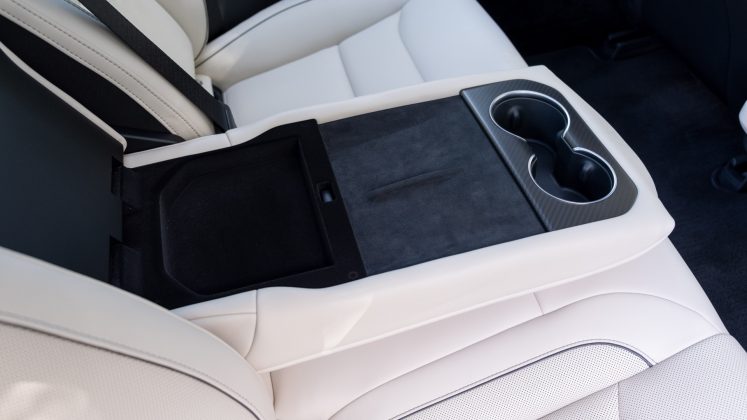 Tesla Model S Plaid rear cupholder design