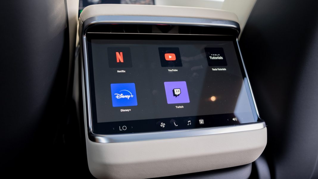 Tesla Model S Plaid rear entertainment