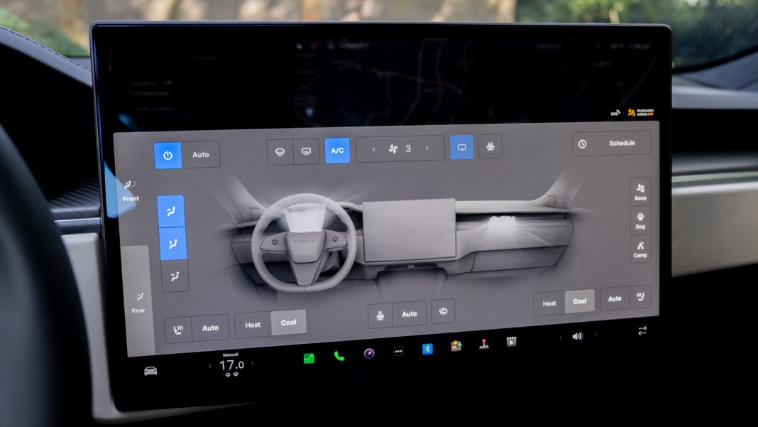 Tesla Model S climate settings