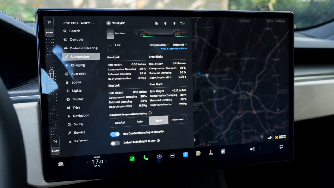 Tesla Model S suspension data