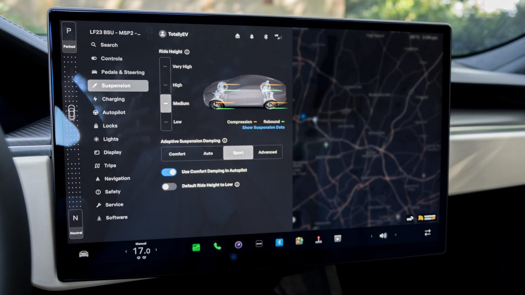 Tesla Model S suspension settings