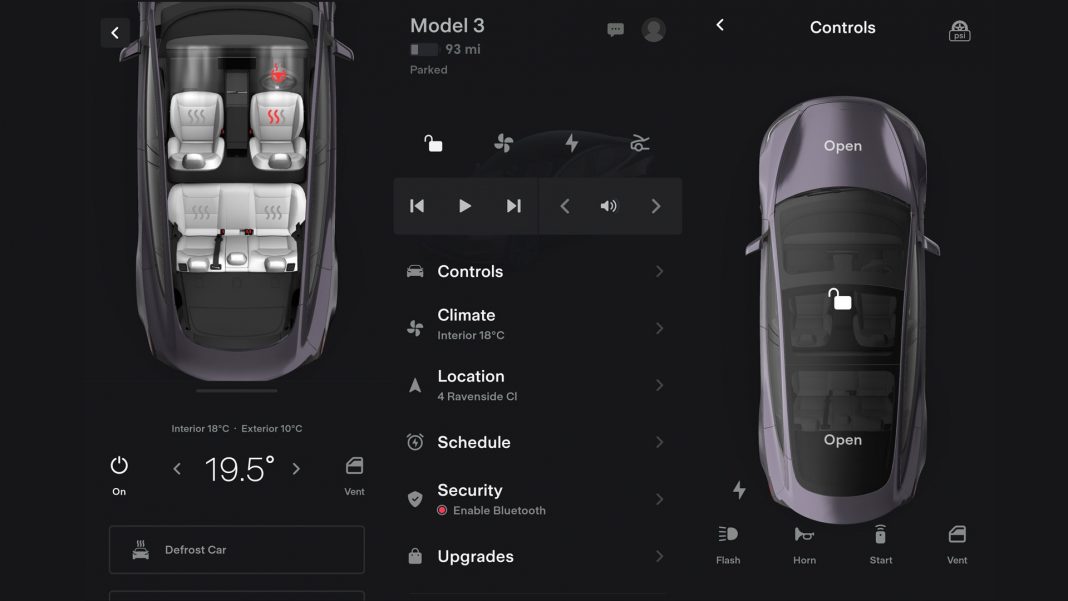 New Tesla Model 3 App