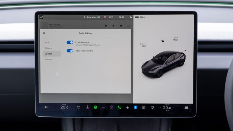 New Tesla Model 3 audio controls