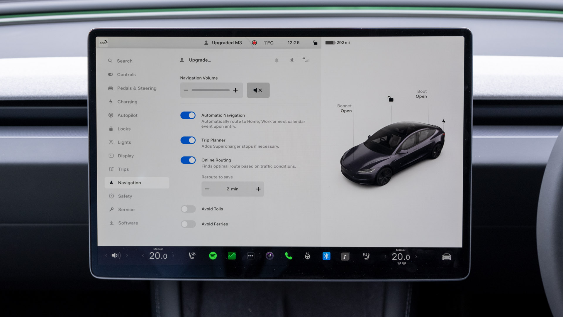 New Tesla Model 3 navigation
