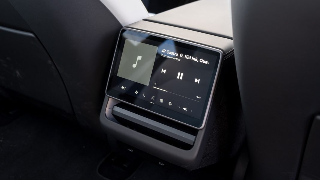 New Tesla Model 3 rear screen