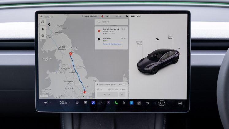 New Tesla Model 3 route planning