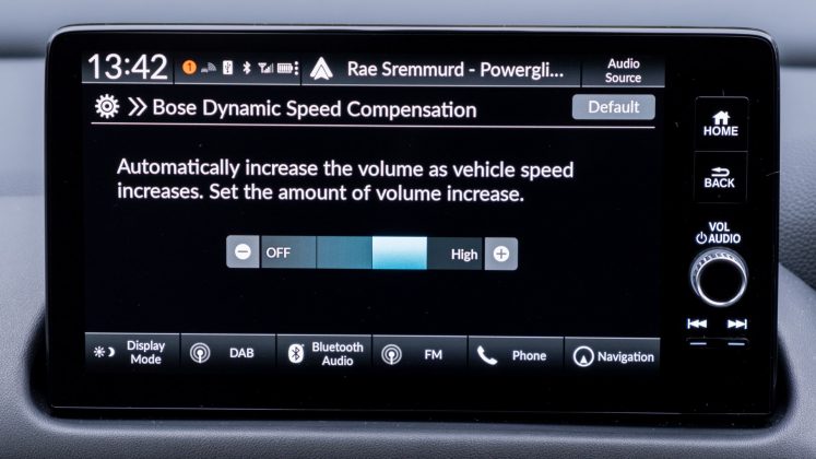 Honda ZR-V audio settings