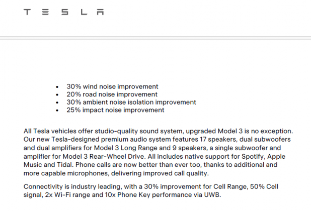 Tesla Model 3 audio update press