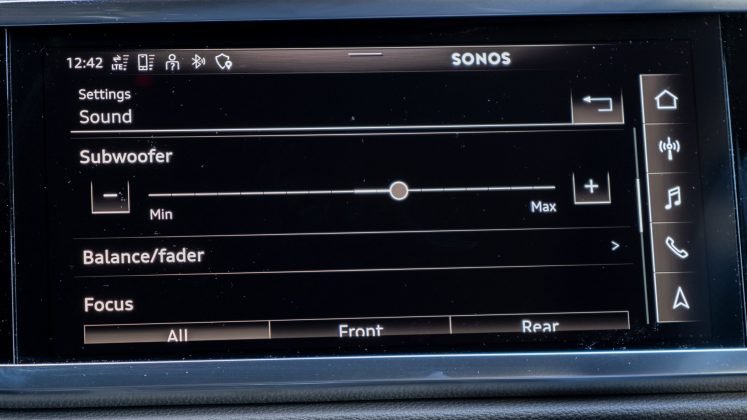 Audi Q3 TFSI e audio settings