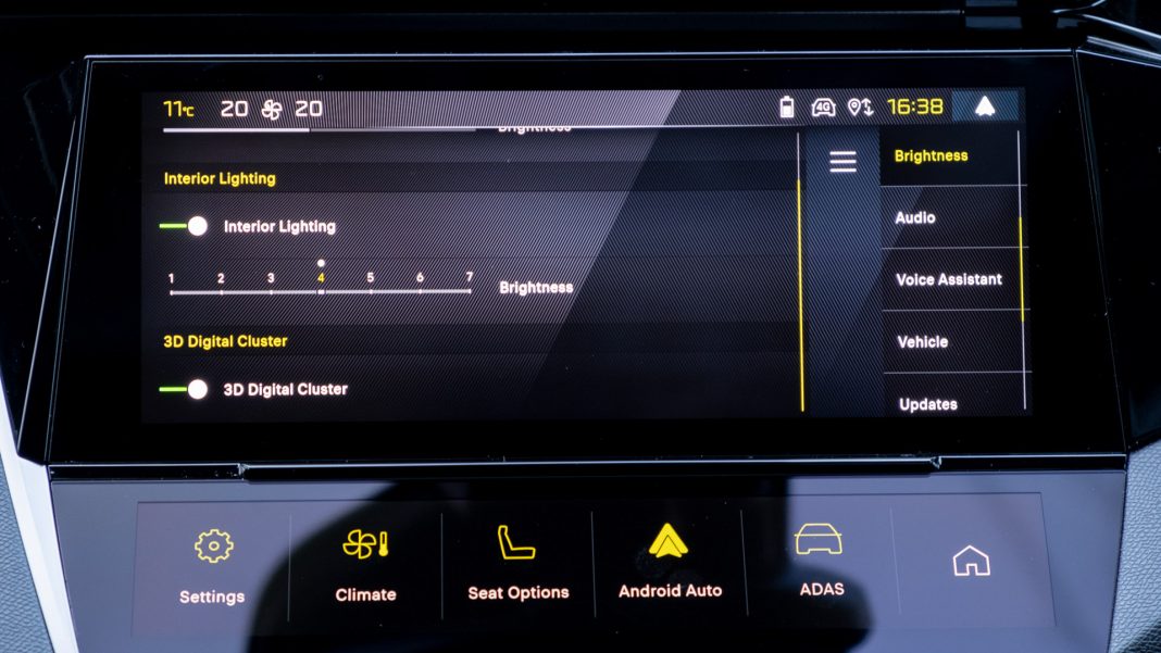 Peugeot e-308 3D cluster