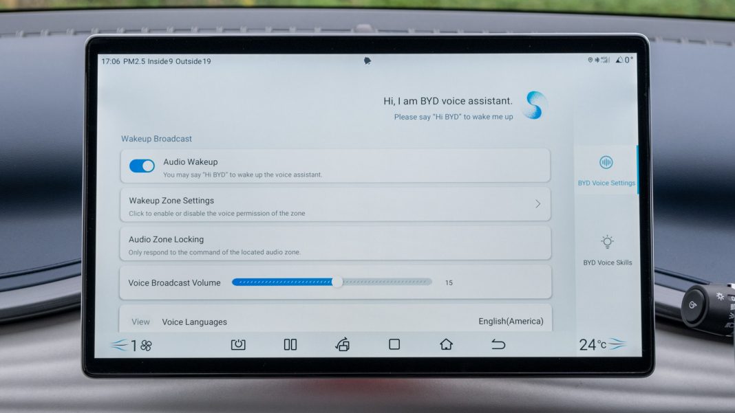 BYD Atto 3 voice control