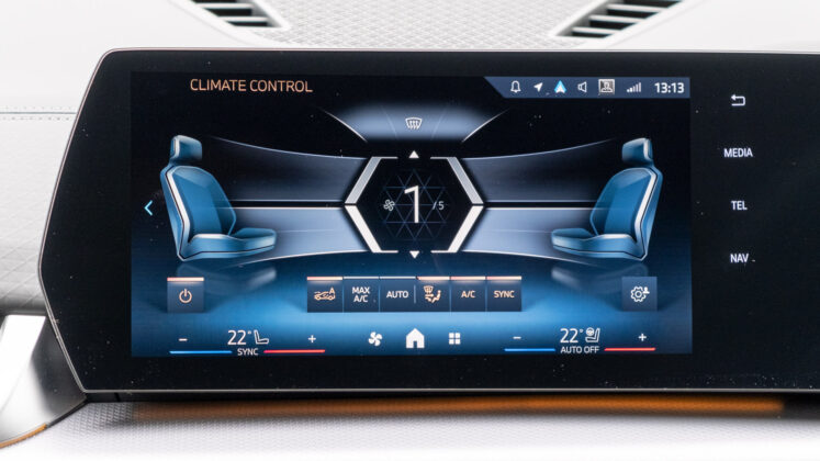 BMW iX2 climate controls