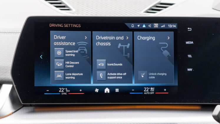 BMW iX2 driving settings