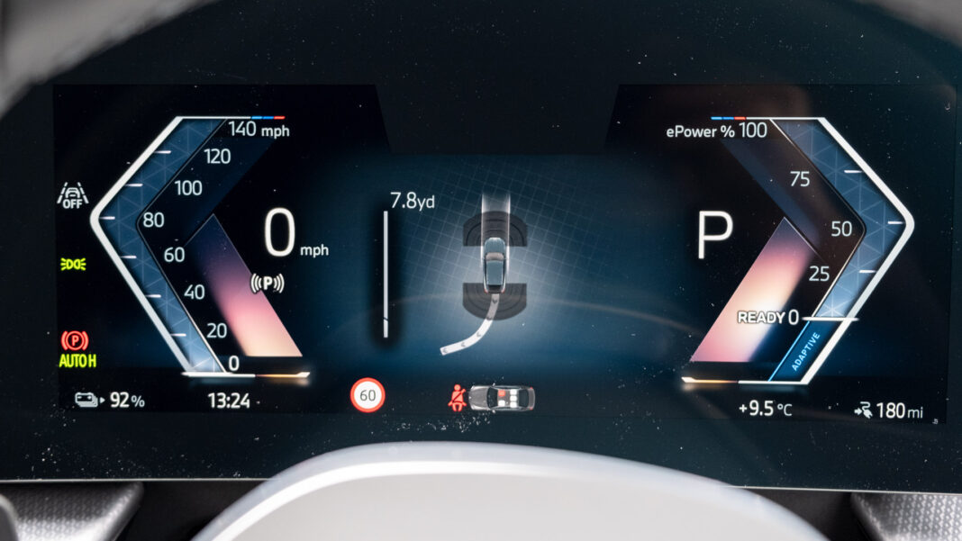 BMW iX2 instrument cluster parking